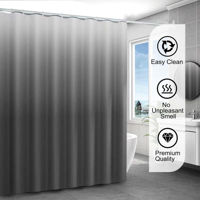 TIKABC Shower Curtain Liner, 4G PEVA Shower Liner, Plastic Waterproof Shower Curtains, with Grommet Holes and 3 Magnetic Weights(Gradient Grey) - Image 5